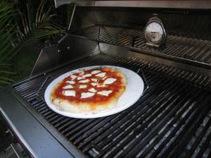 Pizza on the BBQ using a Pizza Stone